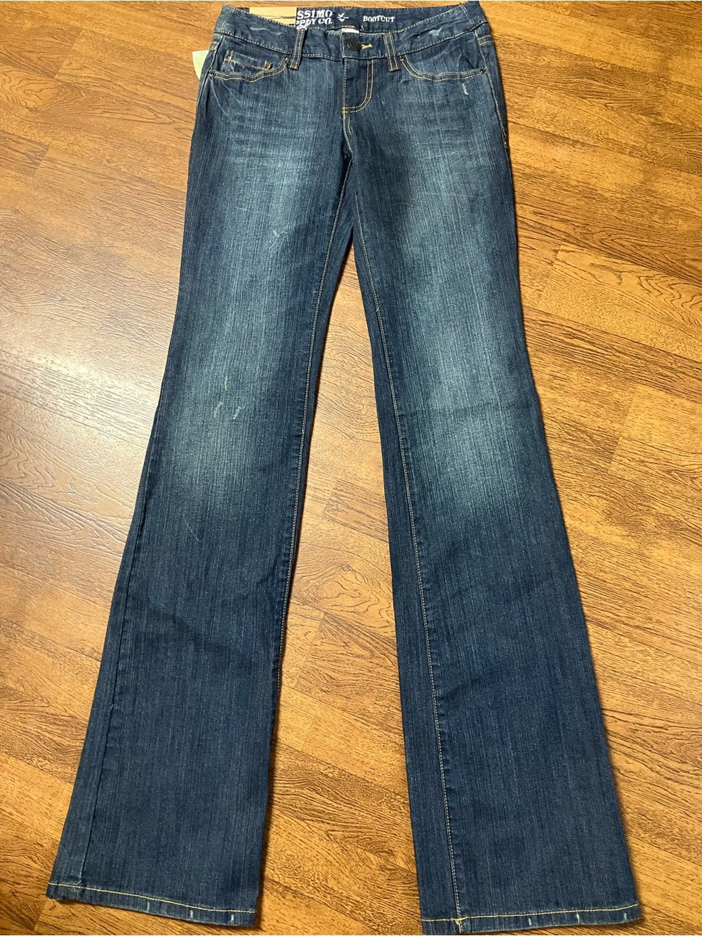 Mossimo Supply Co Juniors Bootcut Jeans Size 1L Dark Wash Lowest Waist NWT